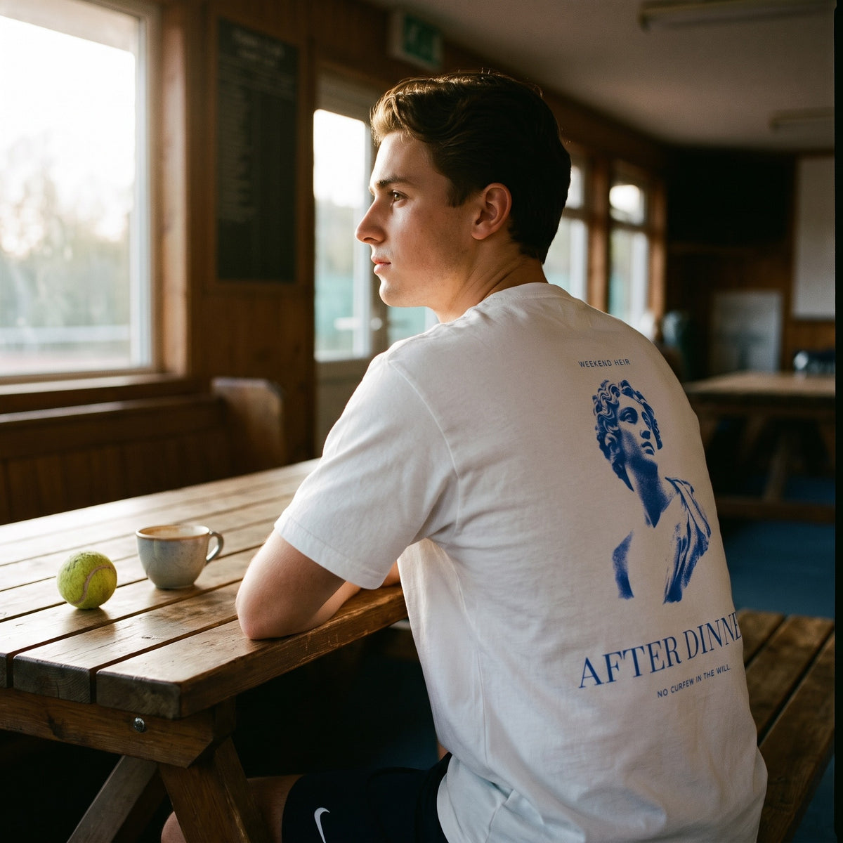 White | Lifestyle | WEEKEND HEIR After Dinner Tee in White in the clubhouse