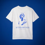 White | Back | WEEKEND HEIR After Dinner Tee in White, studio, the marble bust engraving on the upper back