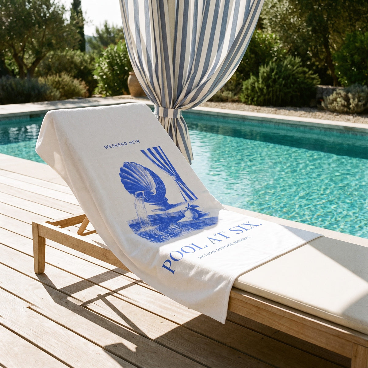 Scene | Pool at Six Beach Towel on a lounger by the pool