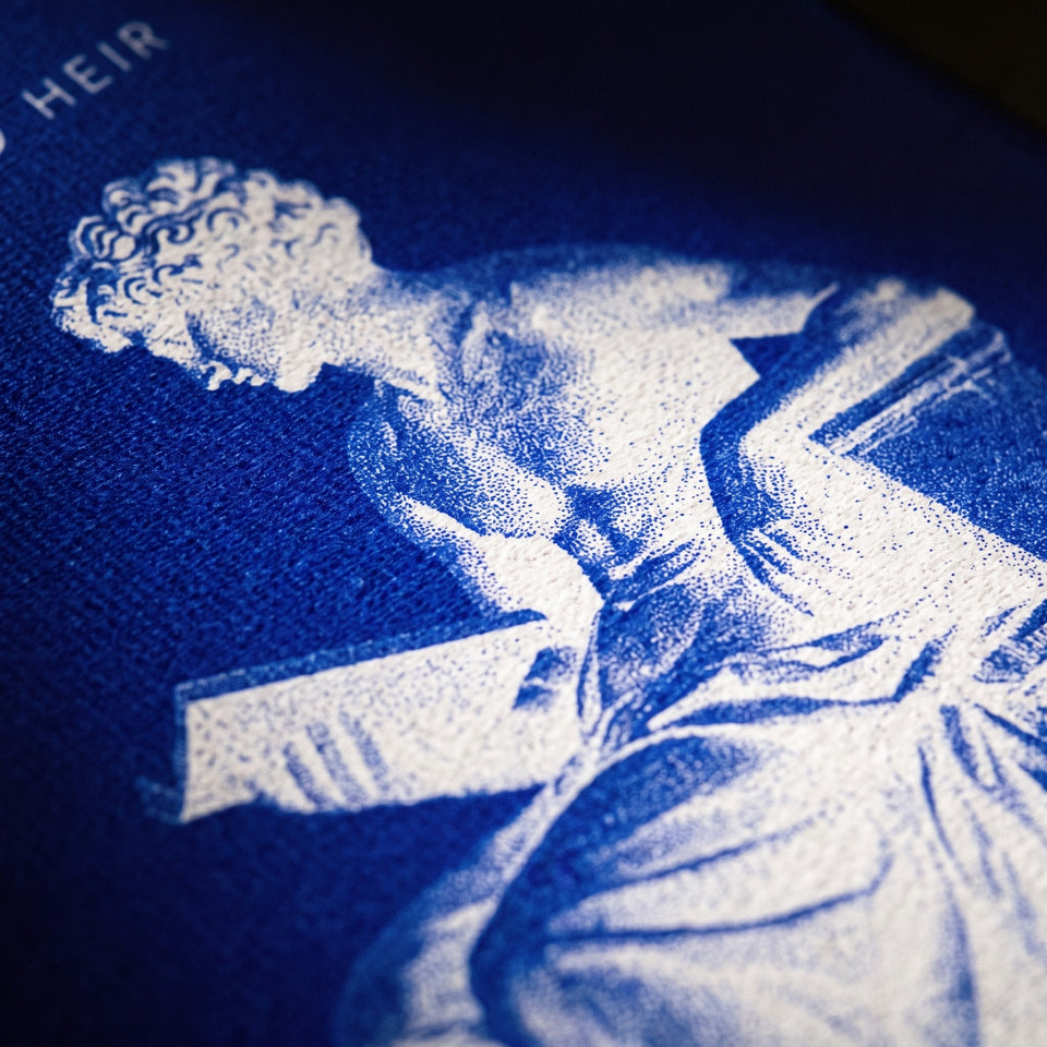 Detail | Well Read Rug, the engraving up close